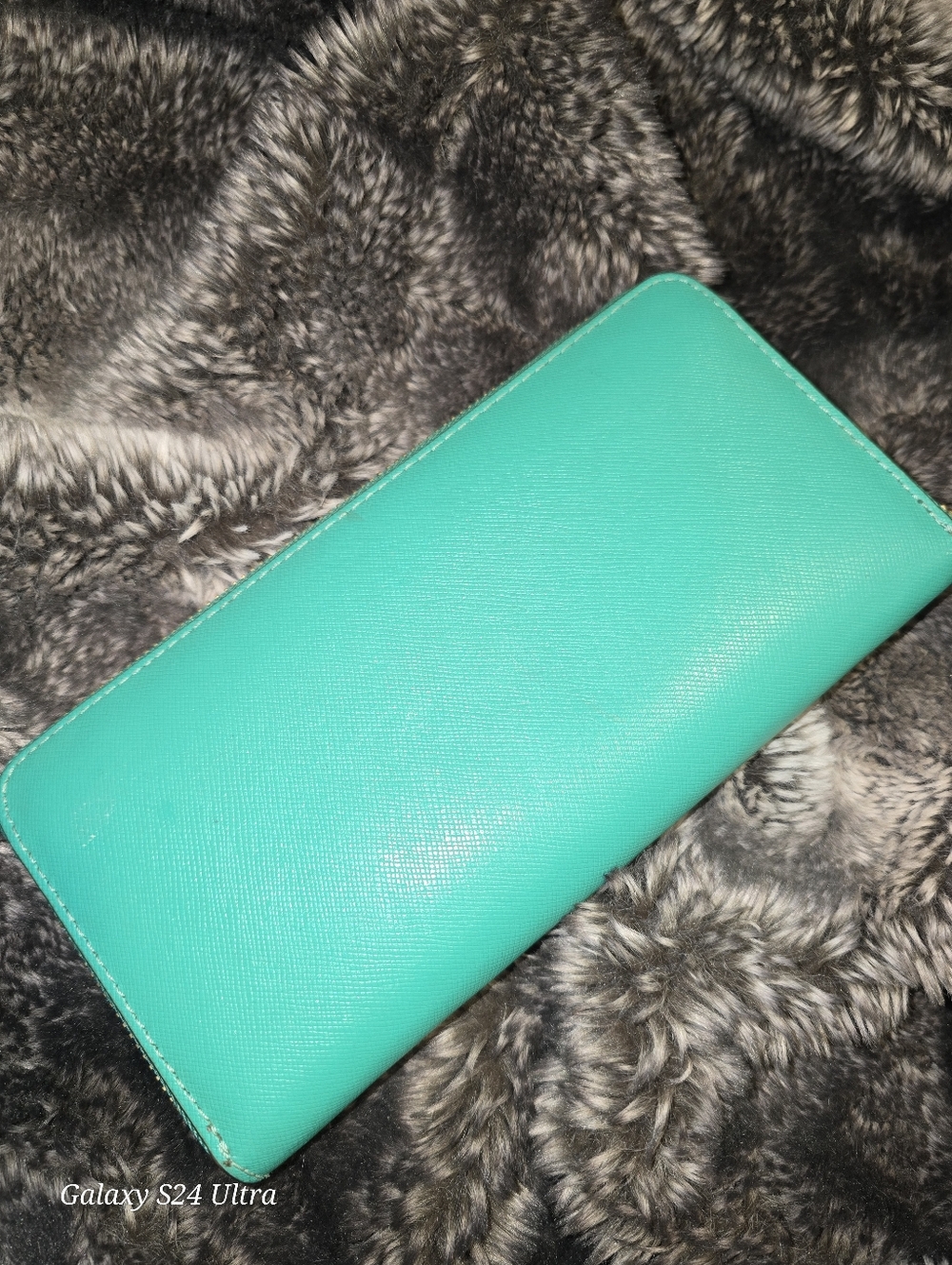 Coach Teal Leather Zip Wallet - Picture 3 of 4
